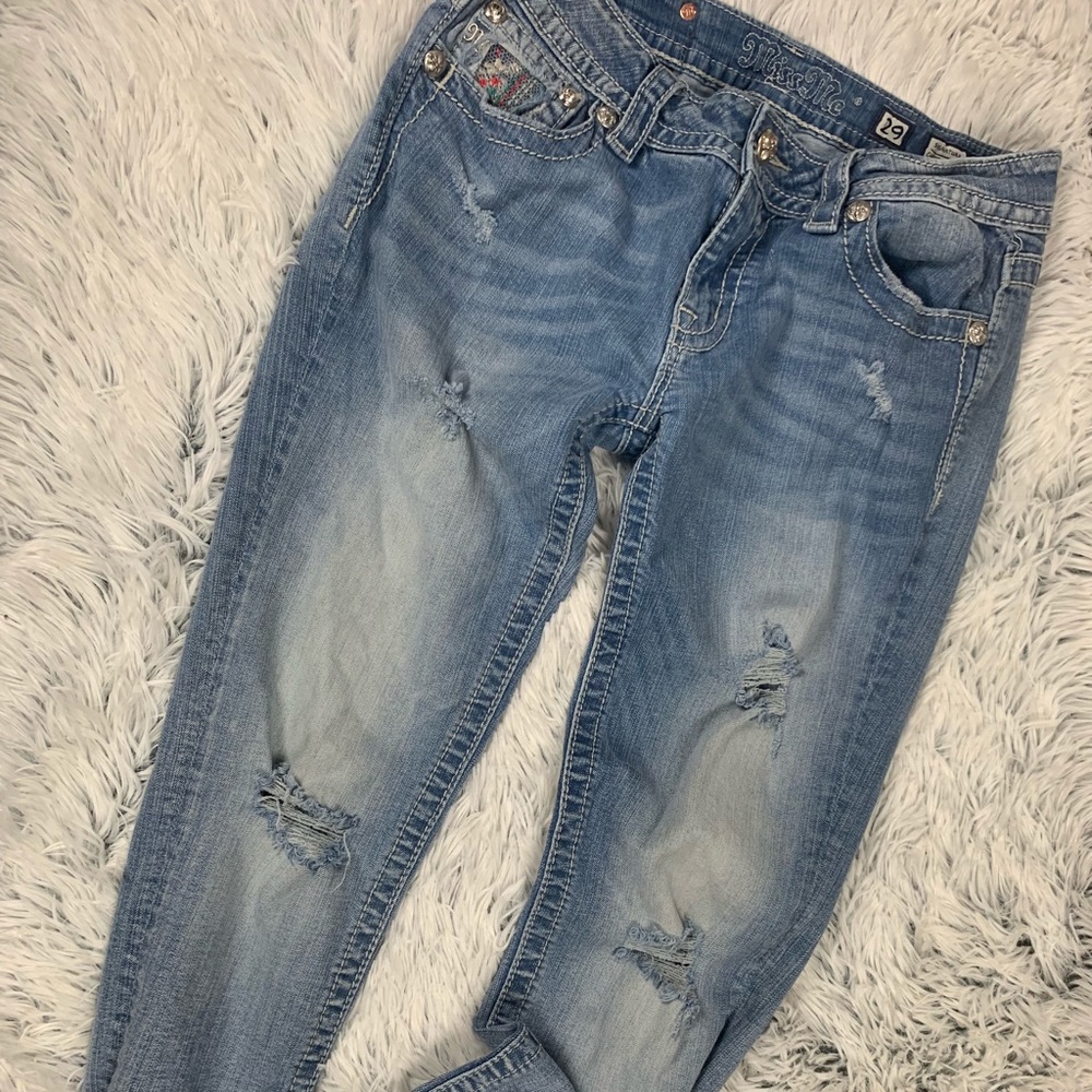 Miss me cropped cuffed skinny